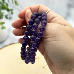 Amethyst 8mm Kristall Perlen Armband