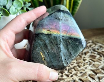 Labradorite Crystal Freeform with Sunset Flash and Green Flash