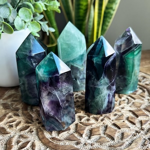 Rainbow Fluorite Crystal Tower