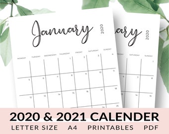 2020 2021 Calendar Etsy etsy calendar 2021