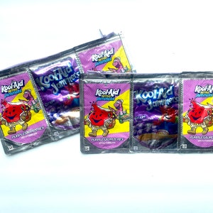 Retro Kool Aid Purplesaurus Rex and Grape Kool Aid Jammers Drink Pouch Pencil Case,  Toiletries Bag, Novelty Clutch Purse Recycled, fun gift