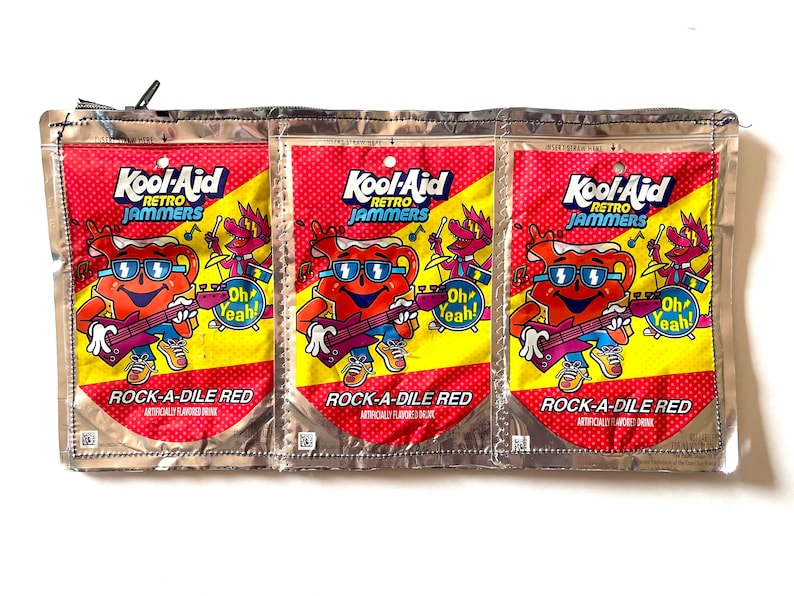 Retro Kool Aid Rockadile Red, Kool Aid Jammers Drink Pouch Pencil Case