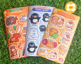 Silly Faith Sticker Sheets, Let God Lead, Worry Noot, Good Bois (Waterproof)