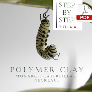 Polymer clay tutorial, Monarch Caterpillar pendant