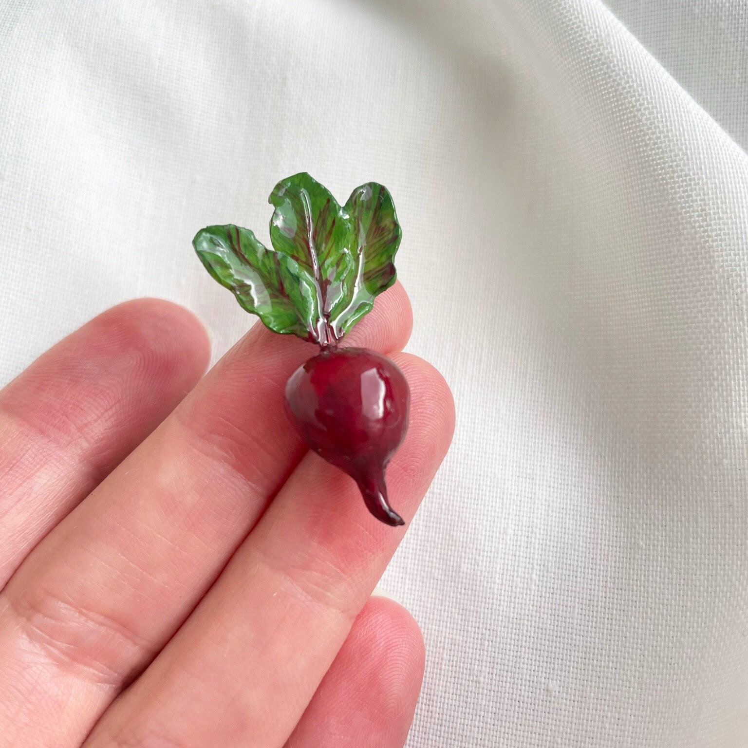 Handmade  Beet Pin, Cute vegetable pin for nature lovers