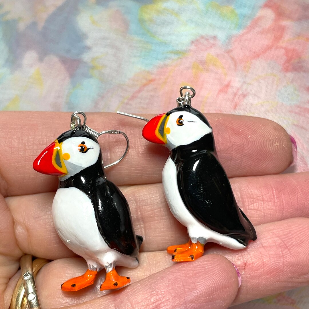 And Mary Puffin Earrings Black