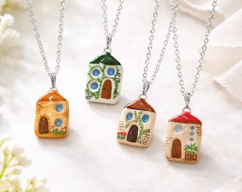 Handmade Miniature House Necklace