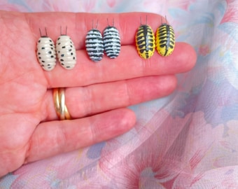 Isopods stud earrings, handmade earrings, gift for animal lover