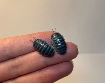 Серьги-пусеты Isopods, серьги ручной работы, подарок любителю животных