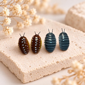 Oorbellen met pissebedmotief, handgemaakte speelgoedinsectensieraden van polymeer, cadeau voor insectenliefhebbers