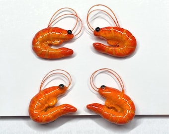 Handmade Shrimp Stud and Сlip-on Earrings: Quirky Ocean Lover Jewelry