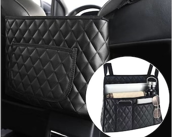 Bark Lover Newest Upgrade Car Handbag Holder, Seat Back Organizer, Barrier of Backseat Pet Kids, Purse Storage & Pocket, Car Accessories