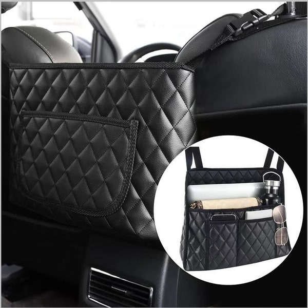 Bark Lover Newest Upgrade Car Handbag Holder, Seat Back Organizer, Barrier of Backseat Pet Kids, Purse Storage & Pocket, Car Accessories