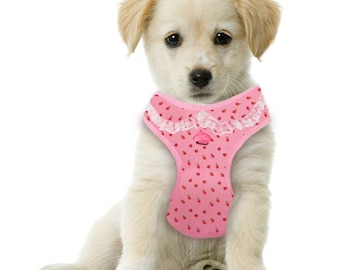 Pink Dog Harness, Adjustable Puppy Vest for Small Dogs, Soft Step-In Harness