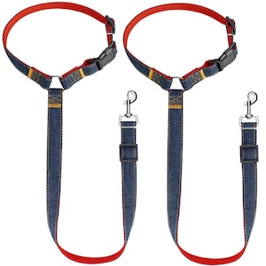 Bark Lover Pet Dog Universal Car Seat Belt, Dog Safety Belt for Small Medium Large Dogs, Denim and Nylon Design for Travelling