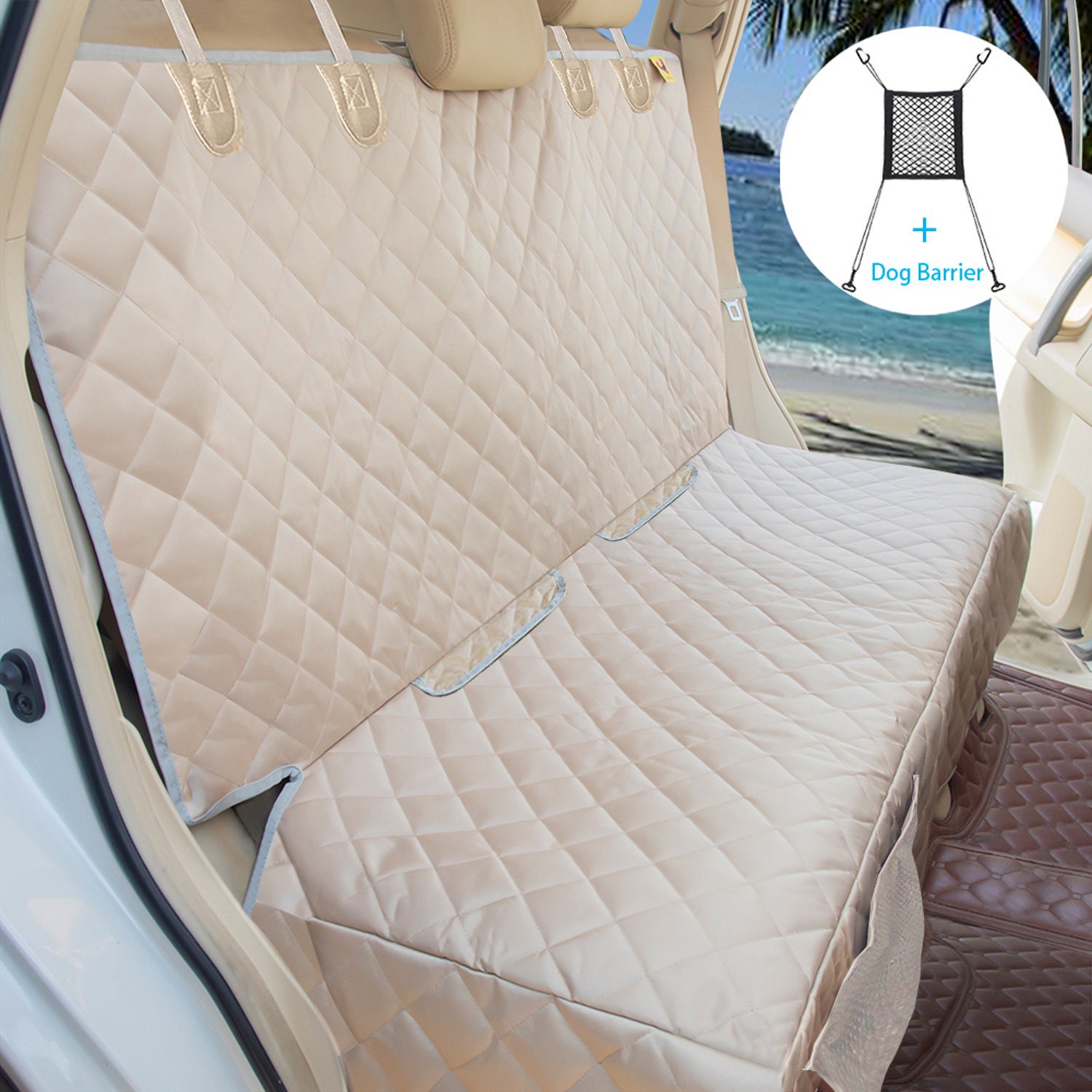 Universal Waterproof Pet Seat Cover - Full Rear Bench Protector For Cars & Trucks