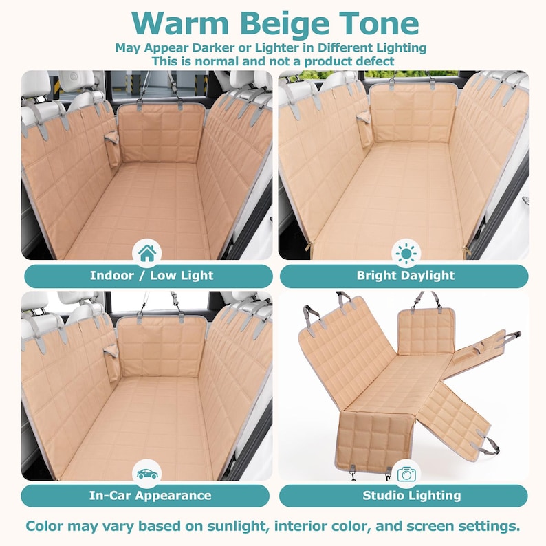 Bark Lover Dog Car Seat Cover: Hammock Style, Nonslip Back Seat Protector image 6