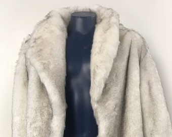 3/4 Natural Blue Faux Fur Coat