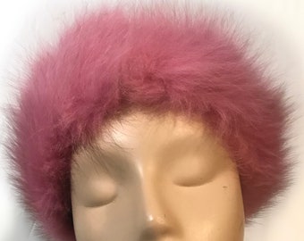 Pink Fox Headband - 100% Real Genuine Fur