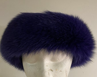 Blue Fox Real Fur Headband - 100% Real Genuine Fur