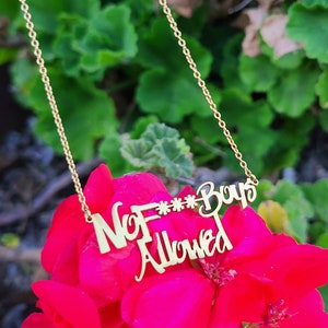 Exclusivo "No F*** Niños Permitidos" - Collar Chapado en Oro De Autoservicio