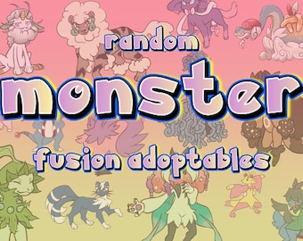 CUSTOM &#39;MON FUSIONS // random gacha monster fusion design commission art