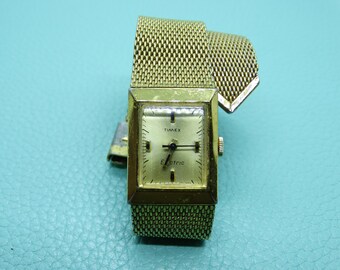 Montre Femme Vintage TIMEX Electric - Mouvement Mécanique - Boîtier Or Et Acier - Occasion