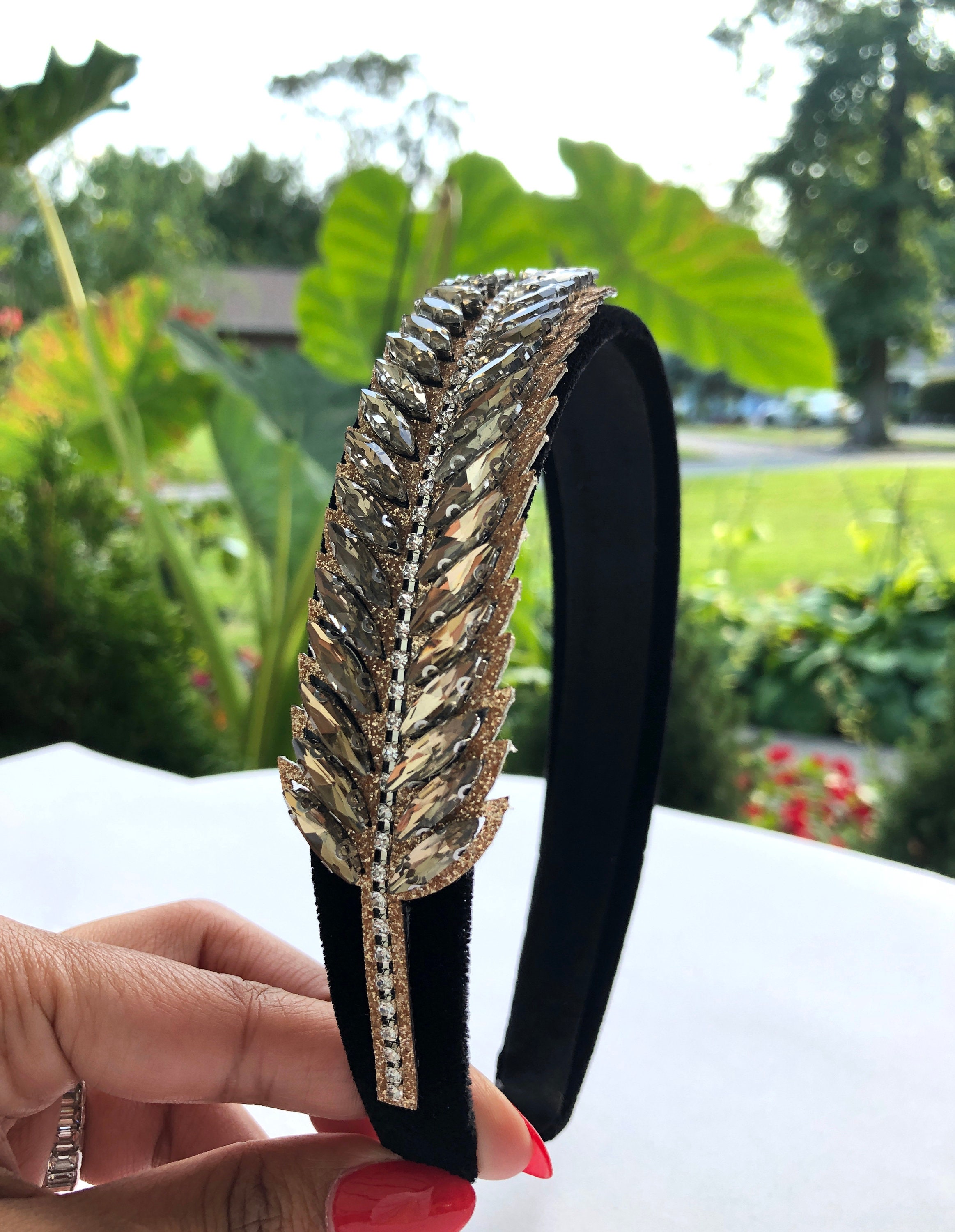 Flower leaves Roman Headband Women Gold/Silver Metal Headband | Etsy