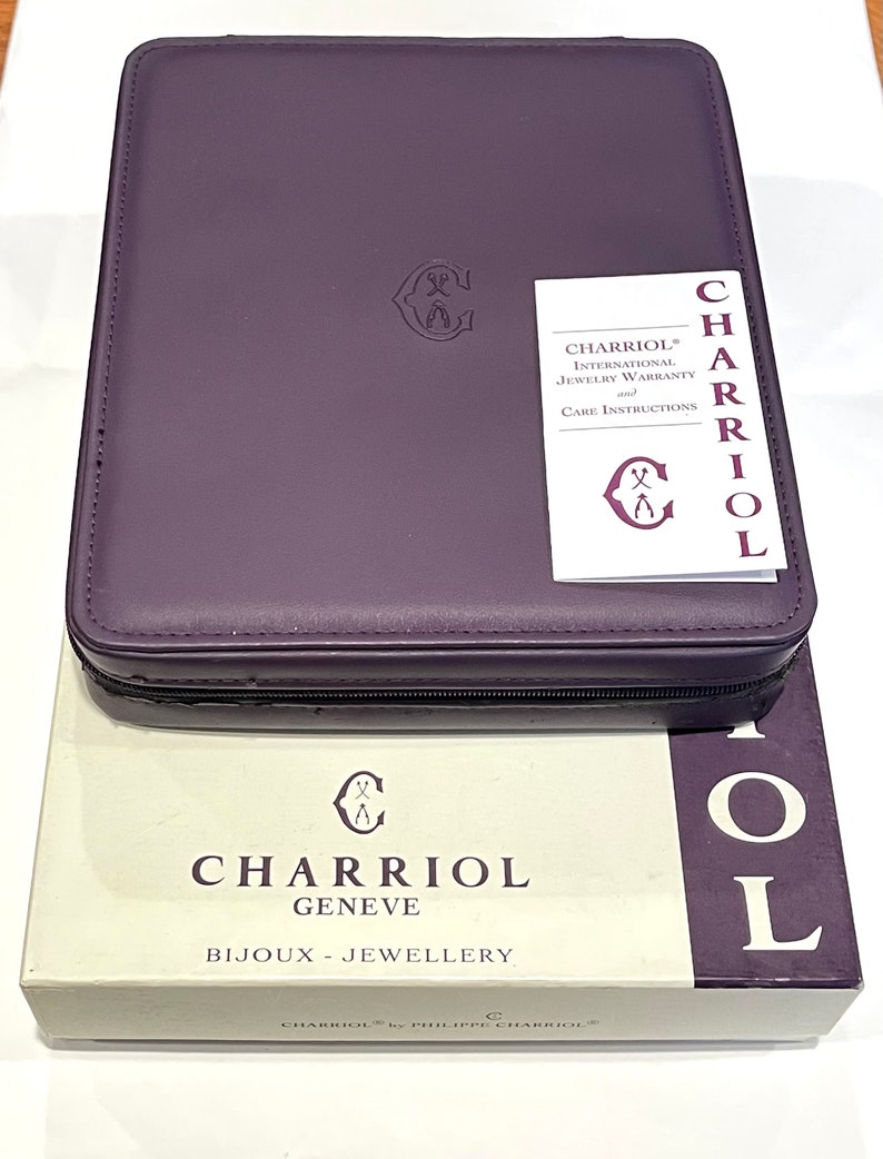 Charriol necklace box empty with outer box case zipper style