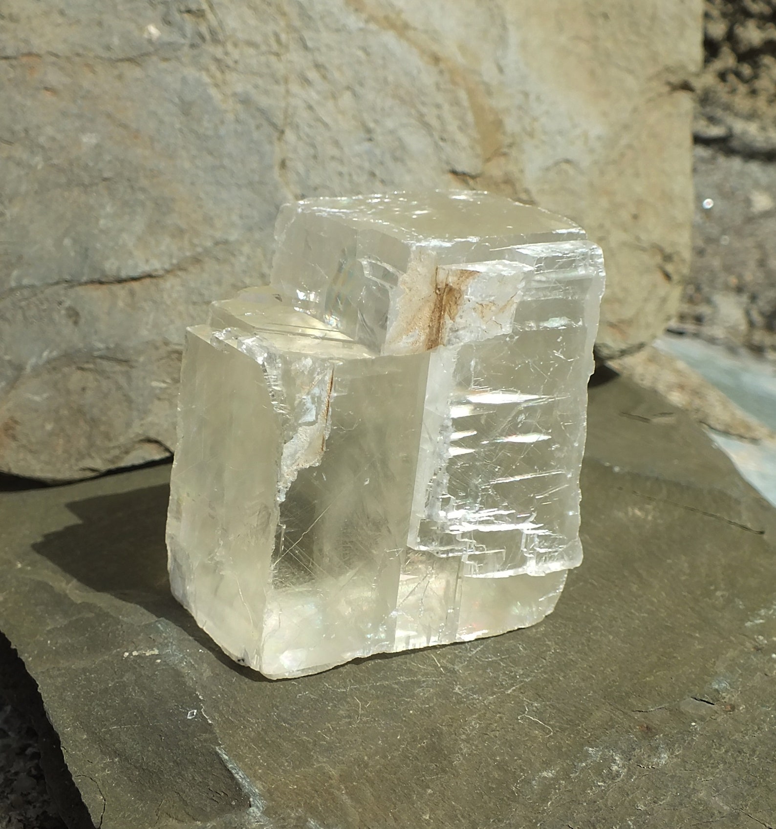 Optical Calcite Crystal Icelandic Spar Crystal Rainbow Etsy