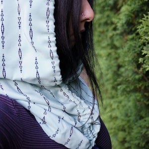 Summer Silk Cinch Hood - Made with Pendleton Silk - Light Teal