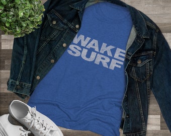 Womens Wake Surf T-shirt wake surfing gift for women