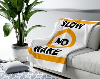 Fleece Boat No Wake Zone Sherpa Fleece Blanket