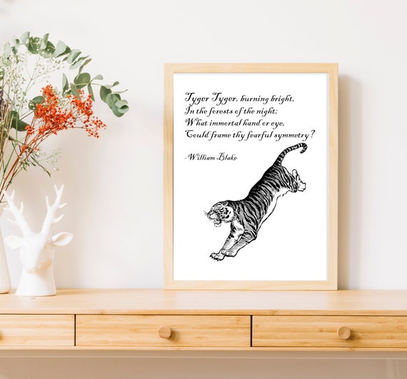 The Tyger, Printable Poem By William Blake, Tiger Tiger