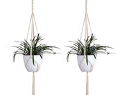 Set of 2 Macrame Plant Hangers Hanging Plant Baskets Indoor Outdoor, 41 inches
