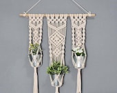 Hand Crafted Wall Hanging Macrame Planter Macrame Plant Hanger Indoor Outdoor
