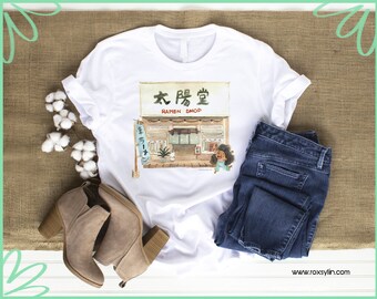T-shirt, Graphic Tees,  Tshirt Ramen, Ramen noodles, noodles, ramen shop, Japan, Japanese food.  Camisa. Franela