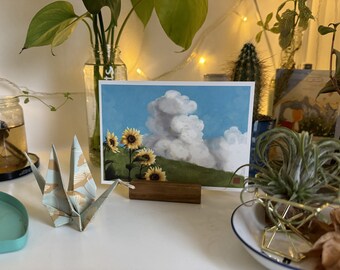 Feld Sonnenblume Landschaft Karte Kunstdruck Postkarte | DIN A6