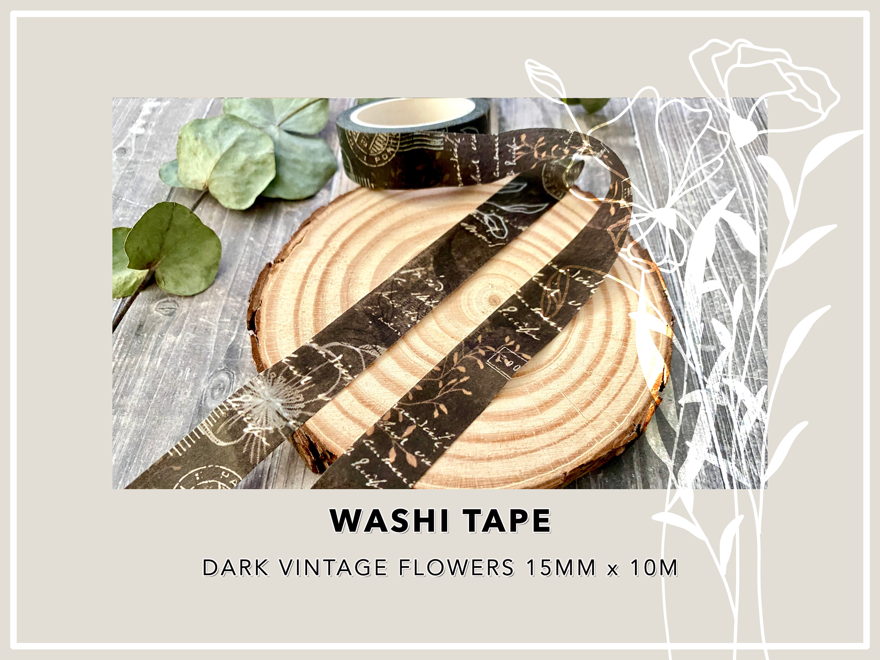 Washi Tape | Rusty Vintage Flowers