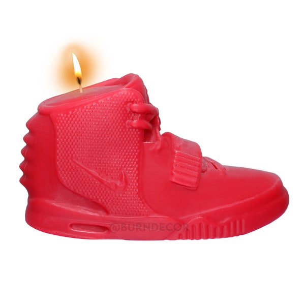 Custom Nike Air Yeezy 2 "Red Octobers" Shoe Soy Wax Candle-Small/Large-Red White