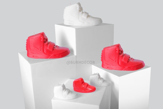 Custom Nike Air Yeezy 2 red Octobers Shoe Soy Wax Candle small