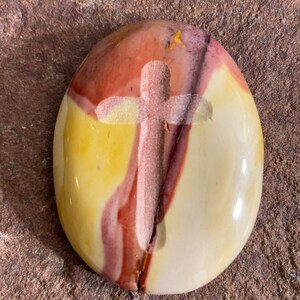 Pocket Cross - one of a kind Polished Mookaite - 1 stone