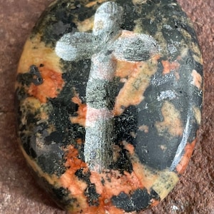Pocket Cross - one of a kind Polished Orthoclase - 1 stone