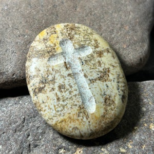 Pocket Cross - one of a kind Picture Jasper - 1 stone