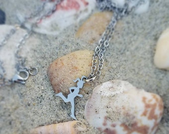 Running girl charm necklace. Runner gift