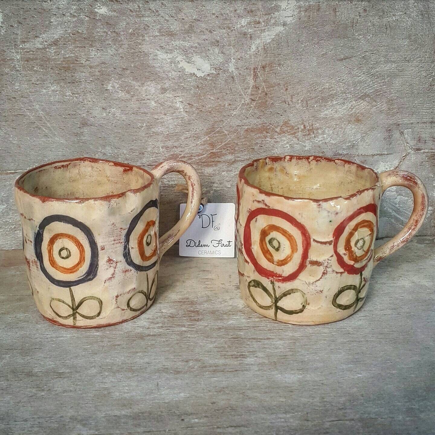 Handmade Ceramic Mugs set of 2 Etsy