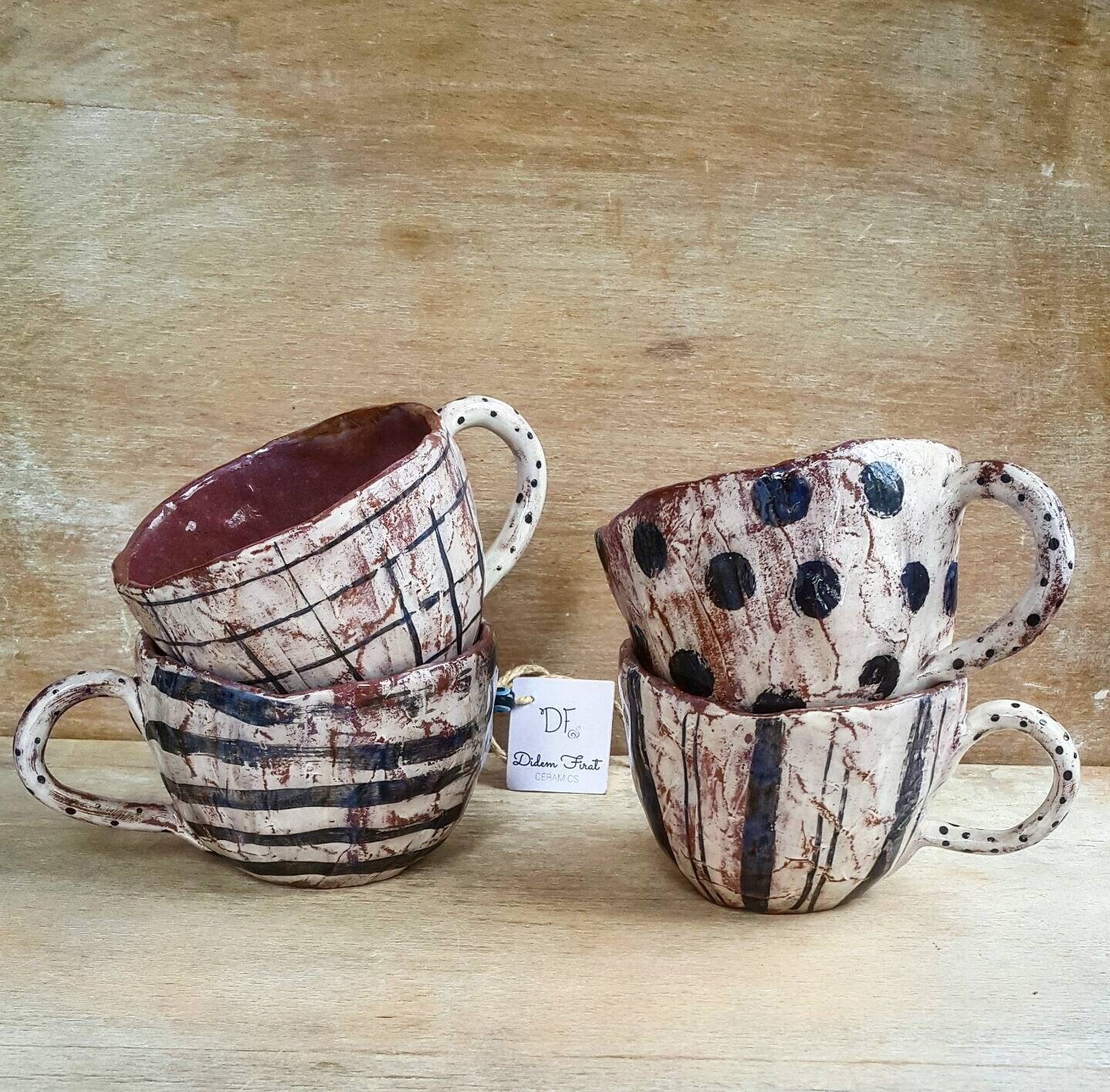 Handmade Tea Cups Set of 4 Etsy