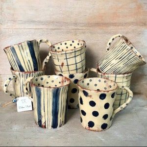 Juego de 4 tazas de cerámica hechas a mano por Didem Firat CERAMICS