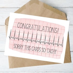 DIGITALER DOWNLOAD | EKG Trace Lustige Karte | Arzt/Krankenschwester/Sanitäter Geburtstag | Kardiologie Humor