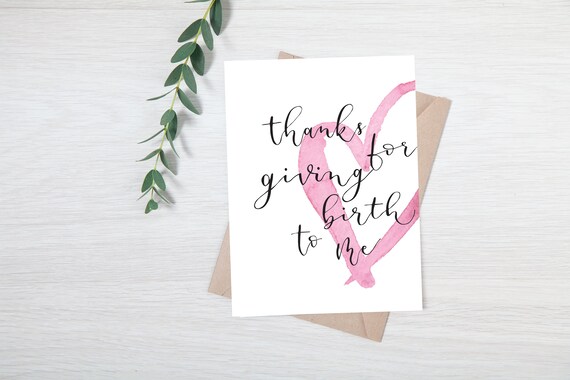 Funny Mothers Day Greeting Card Thanks For Giving Birth To - Etsy Israel